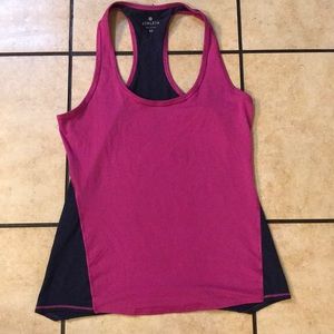 Athleta Colorblock Chi Tank Top Pink Navy Blue XS